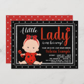Invitation Petit Baby shower de Ladybug (Devant / Derrière)
