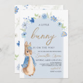 Invitation Petit Baby shower de lapin (Devant / Derrière)