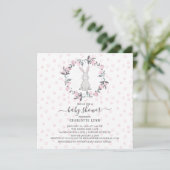 Invitation Petit Baby shower de lapin doux (Debout devant)