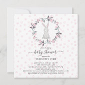 Invitation Petit Baby shower de lapin doux (Devant)