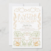 Invitation Petit Baby shower de moisson agricole (Devant)