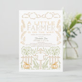 Invitation Petit Baby shower de moisson agricole (Debout devant)