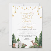 Invitation Petit Baby shower de Noël blanc classique (Devant)