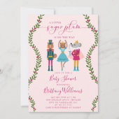 Invitation Petit Baby shower de Noël de la fille de prune de (Devant)