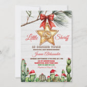 Invitation Petit Baby shower de Noël occidental Sheriff (Devant)