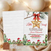 Invitation Petit Baby shower de Noël occidental Sheriff