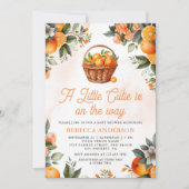 Invitation Petit Baby shower de panier orange Citrus Cutie (Devant)