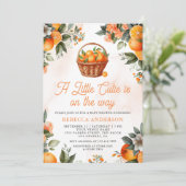 Invitation Petit Baby shower de panier orange Citrus Cutie (Debout devant)