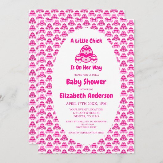 Invitation Petit Baby shower de Pâques (Devant / Derrière)
