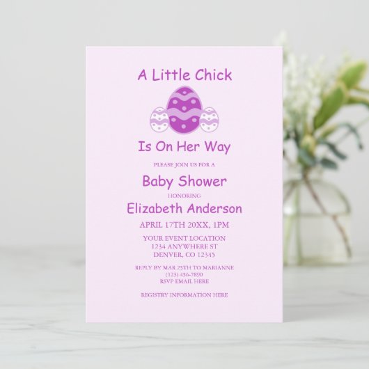 Invitation Petit Baby shower de Pâques (Debout devant)