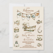 Invitation Petit Baby shower de pêche pêcheur (Devant)