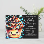 Invitation Petit Baby shower de petit Muffin numérique (Debout devant)