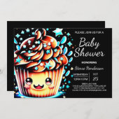 Invitation Petit Baby shower de petit Muffin numérique (Devant / Derrière)