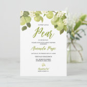 Invitation Petit Baby shower de poire doux (Debout devant)