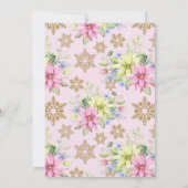 Invitation Petit Baby shower de poussette rose Fleur de Foule (Dos)