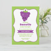 Invitation Petit Baby shower de raisin doux (Debout devant)