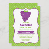 Invitation Petit Baby shower de raisin doux (Devant / Derrière)