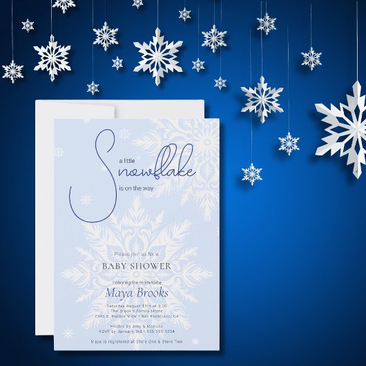 Invitation Petit Baby shower de Snowflake Blue Boy