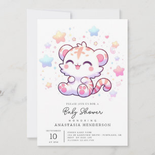 Invitation Petit Baby shower de tigre doux