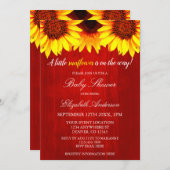 Invitation Petit Baby shower de tournesol (Devant / Derrière)