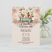 Invitation Petit Baby shower d'éclosion de poulet (Debout devant)