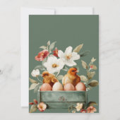 Invitation Petit Baby shower d'éclosion de poulet (Dos)