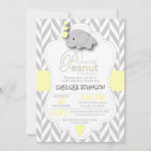Invitation Petit Baby shower d'éléphant d'arachide 🐘 (Devant)