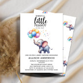Invitation Petit baby shower d'éléphant de bébé cacahuète