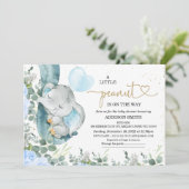 Invitation Petit Baby shower d'éléphant de feuillage floral d (Debout devant)