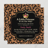 Invitation Petit baby shower d'empreinte de léopard de (Devant / Derrière)