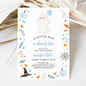 Invitation Petit Baby shower d'Halloween Bleu Boo