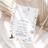 Invitation Petit Baby shower d'Halloween Bleu Boo