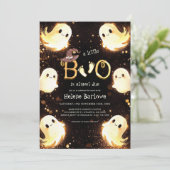 Invitation Petit Baby shower d'Halloween de fantôme de Boo (Debout devant)