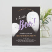 Invitation Petit Baby shower d'Halloween de fantôme de Boo (Debout devant)