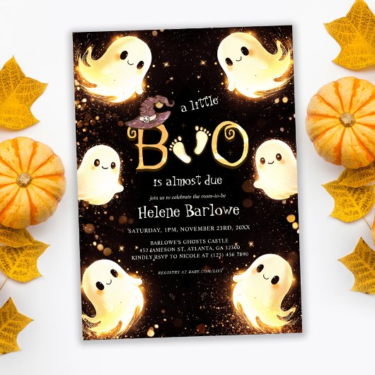 Invitation Petit Baby shower d'Halloween de fantôme de Boo