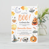 Invitation Petit Baby shower d'Halloween effrayant (Debout devant)