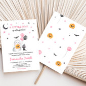 Invitation Petit Baby shower d'Halloween rose Boo
