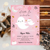 Invitation Petit Baby shower d'Halloween rose Ghost Boo