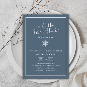 Invitation Petit Baby shower d'hiver minimaliste