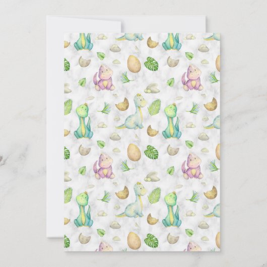 Invitation Petit Baby shower Dinosaur (Dos)