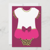 Invitation Petit Baby shower Diva Invitation, Cheetah, Faux G (Dos)