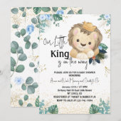 Invitation petit baby shower d'or feuille eucalyptus (Devant / Derrière)