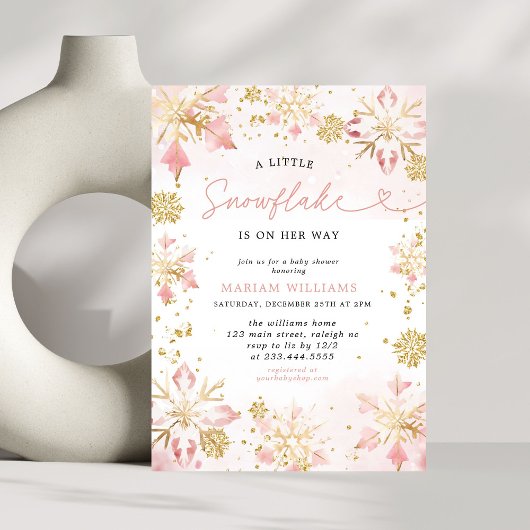Invitation Petit Baby shower d'ours à fleurs rose