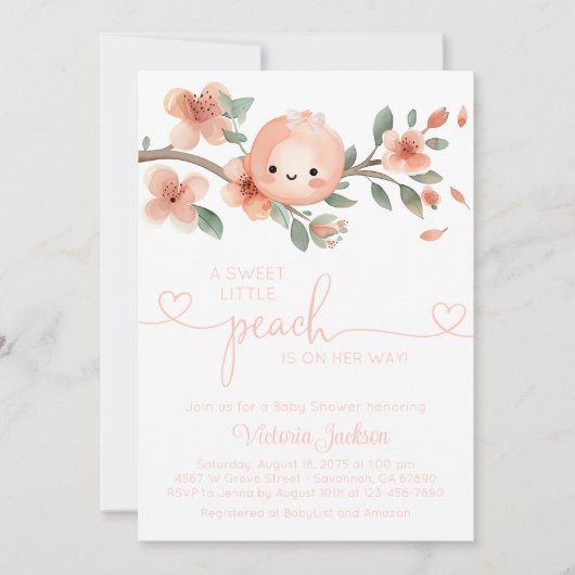 Invitation Petit Baby shower doux (Devant)