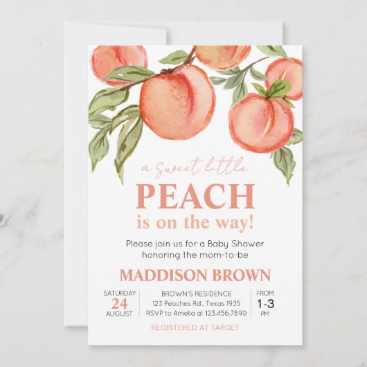 Invitation Petit Baby shower doux (Devant)