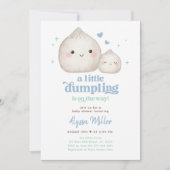 Invitation Petit Baby shower Doux Bleu (Devant)