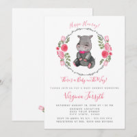 Petit baby shower doux d'hippopotame