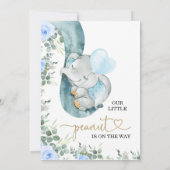 Invitation Petit Baby shower Eléphant Arachide Jeu (Dos)