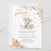 Invitation Petit Baby shower éléphant d'arachide (Devant)