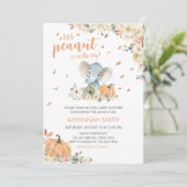 Invitation Petit Baby shower éléphant d'arachide (Debout devant)
